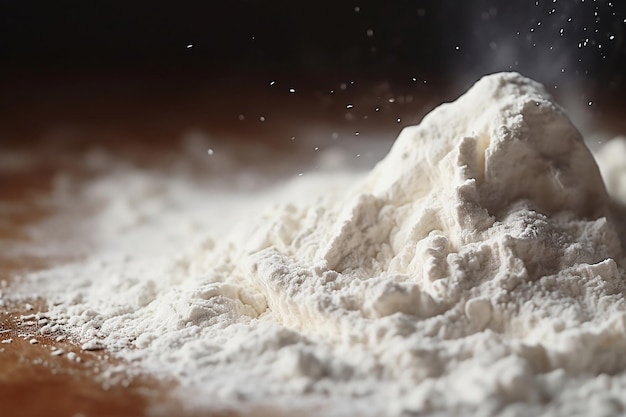 Macro closeup of flour