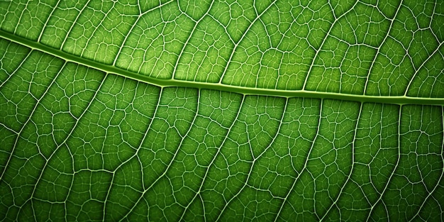 Macro CloseUp of a Green Leaf