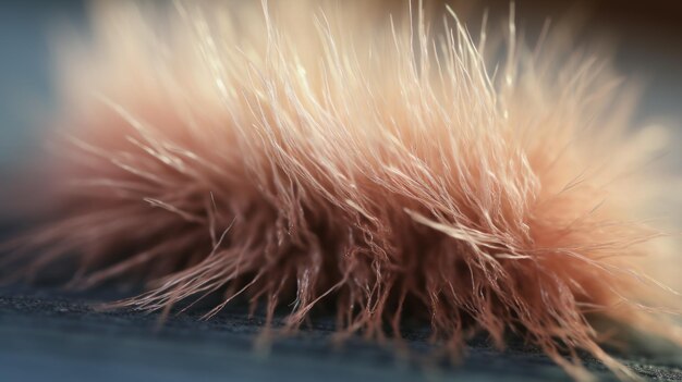 Macro Closeup Shaggy Fur On Table With Solarization Effect