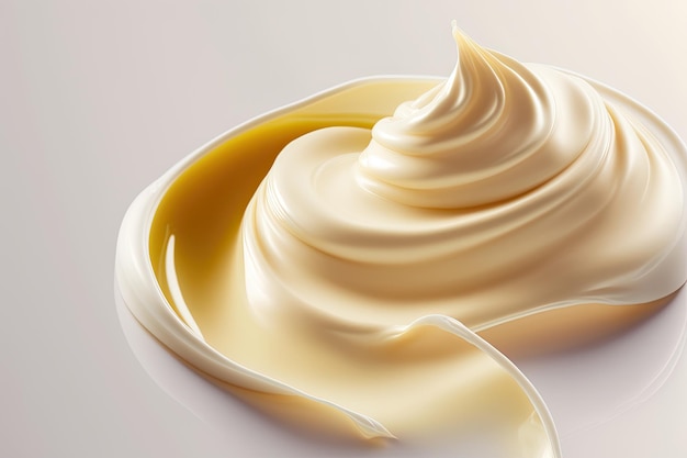 Photo macro cream moisturizer smear a wavy texture on a white