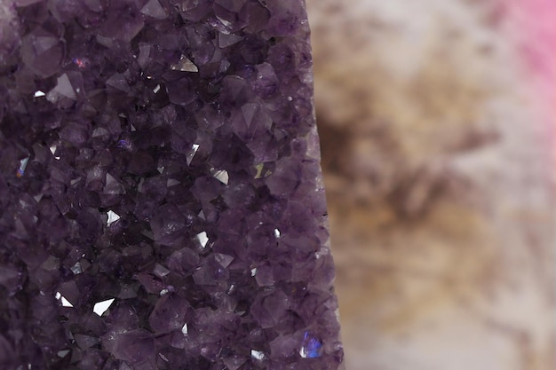 Macro detail of an amethyst stone.