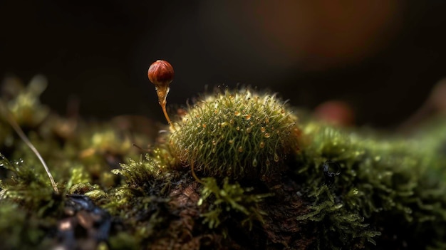 Macro Detail of Moss Plant AI generated