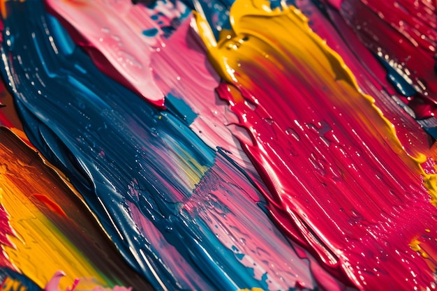 Macro of different color oil paint colorful