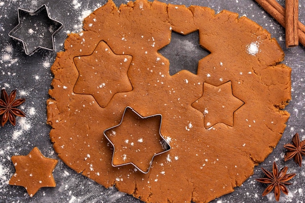 Macro food photography of ingredients for gingerbread