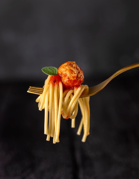 Macro food photography of meatball