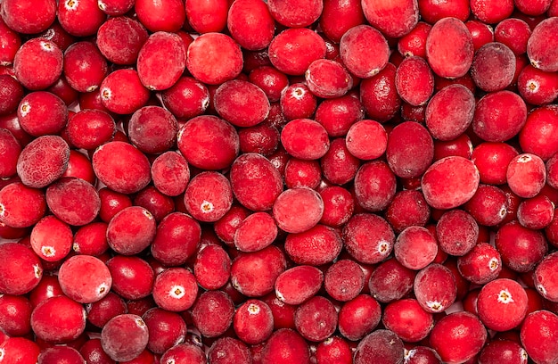 Macro-fotografie van rauwe bevroren cranberries