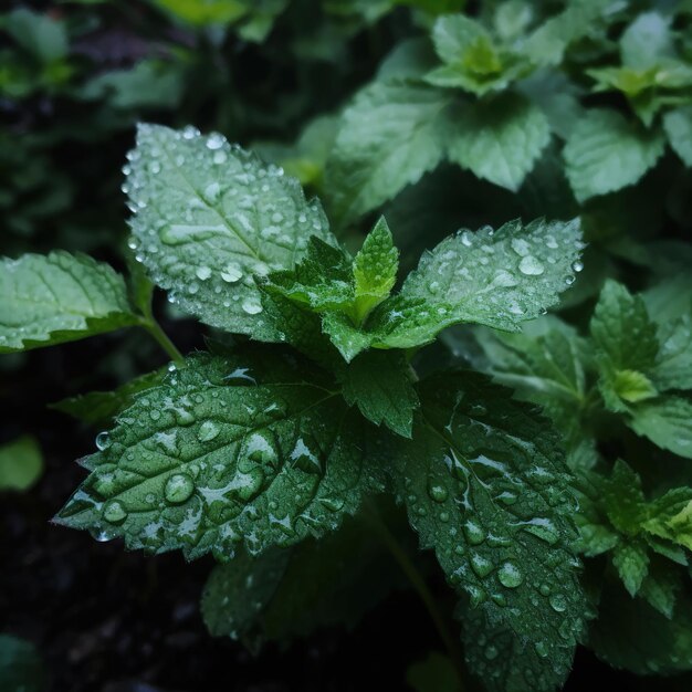 Macro of Fresh mint