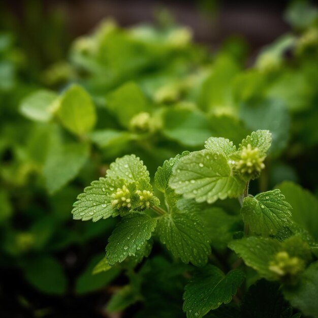 Photo macro of fresh mint