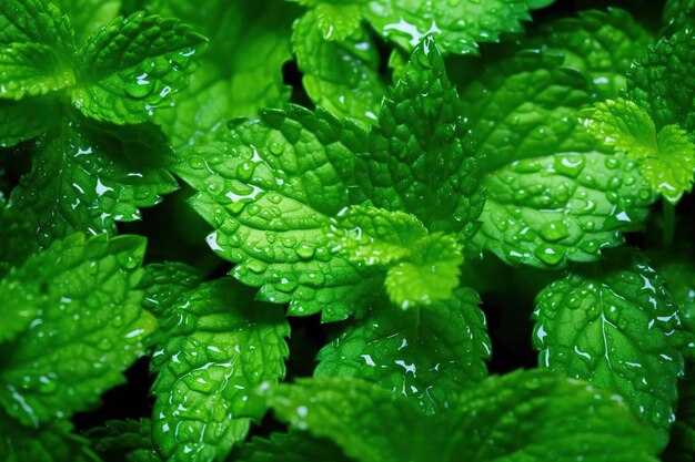 Photo macro of fresh mint