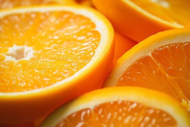 Macro of glistening orange slices