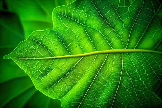 Macro green leaf texture Generative AI Generative AI