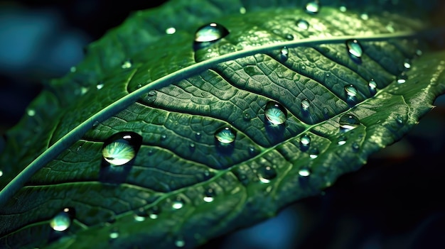 Macro of green leaves Generated by AI