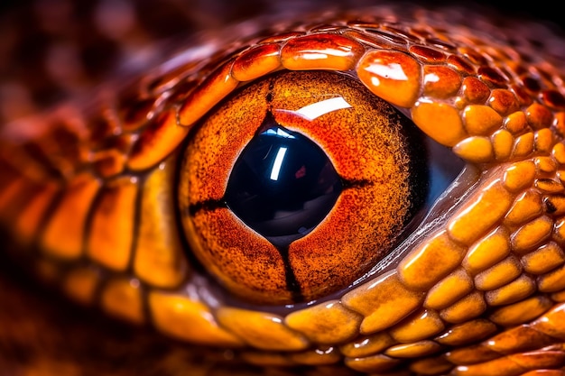 Foto immagine macro dell'occhio di un cobra fotografia professionale