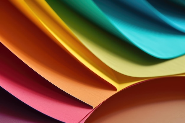 макроизображение разноцветных листов бумаги AI