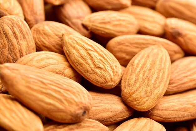 Macro image of fresh almond background