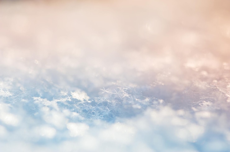 Photo 雪のマクロ画像。冬の背景。被写界深度が浅い