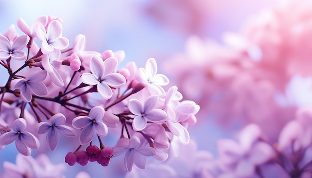 Macro image of spring lilac violet flowers