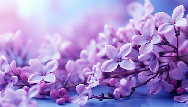 Macro image of spring lilac violet flowers