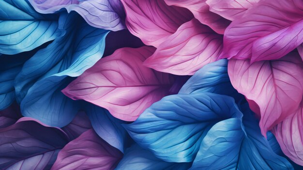 Macro leaves background texture blue turquoise pink