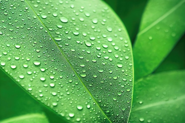 Macro of leaves of tropical plants Tropical green leaves background