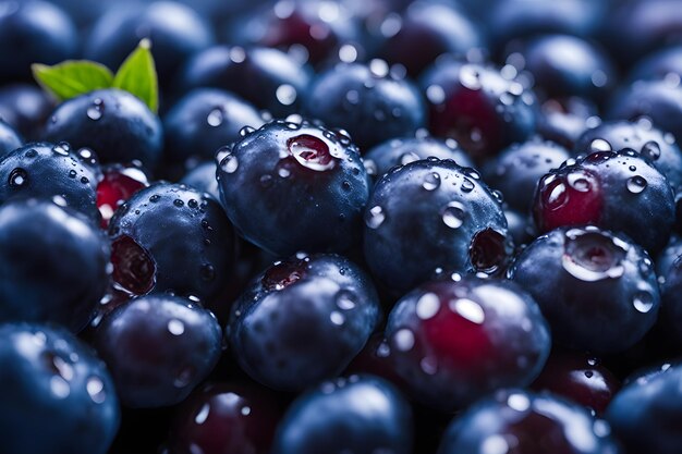 macro a lot of blueberries texture background close up