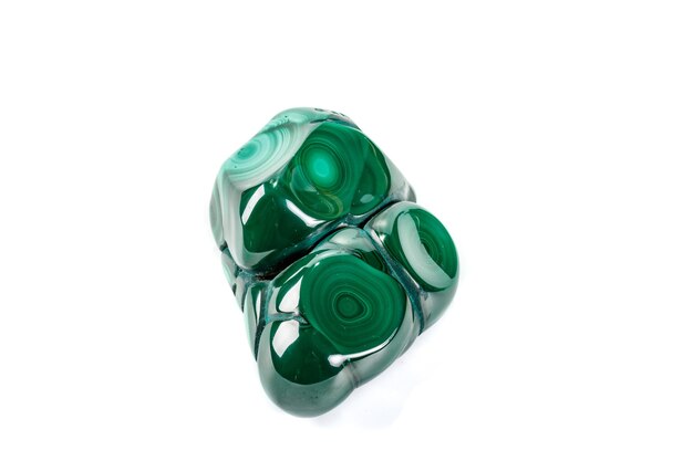 Macro Malachite mineral stone on white background