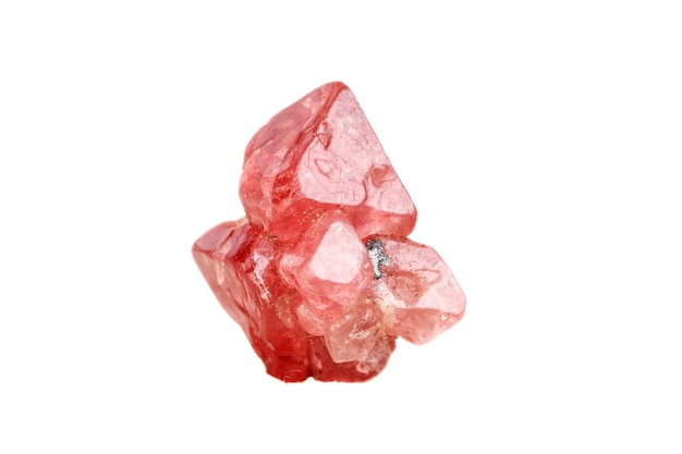 Macro mineral spinel stone on white background