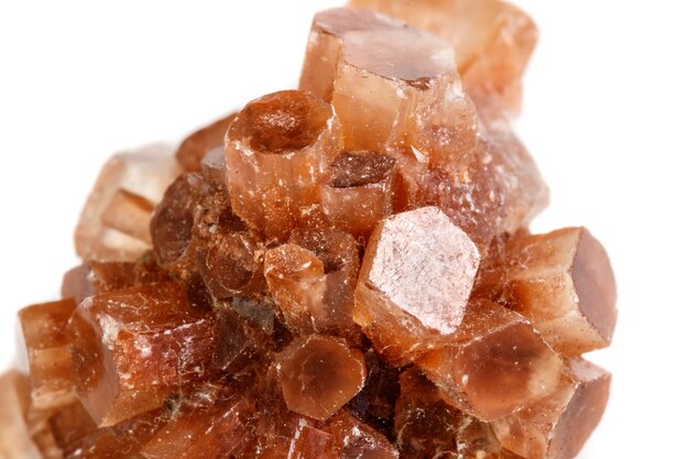 Macro mineral stone Aragonite on a black background