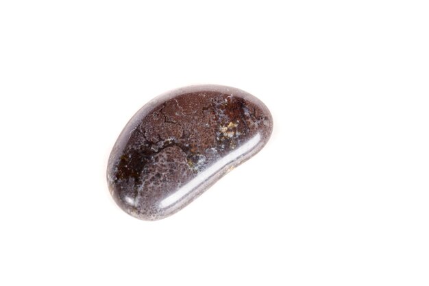 Macro mineral stone jasper on a white background