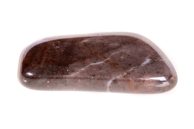 Macro mineral stone jasper on a white background