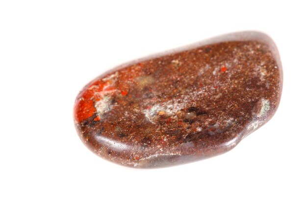 Macro mineral stone jasper on a white background