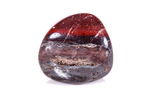 Macro mineral stone jasper on a white background