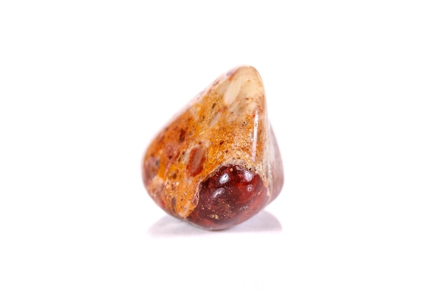 Macro mineral stone jasper on a white background