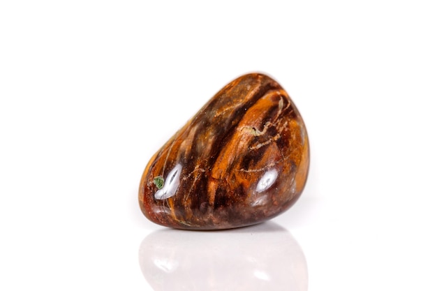 Macro mineral stone jasper on a white background