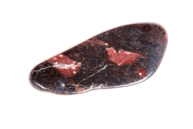 Macro mineral stone jasper on a white background