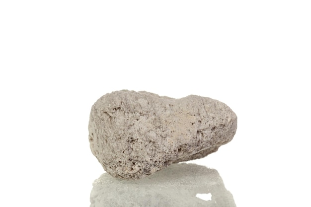 Macro mineral stone Pumice on a white background