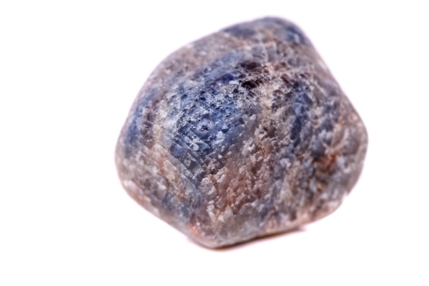 Macro mineral stone sapphire on white background