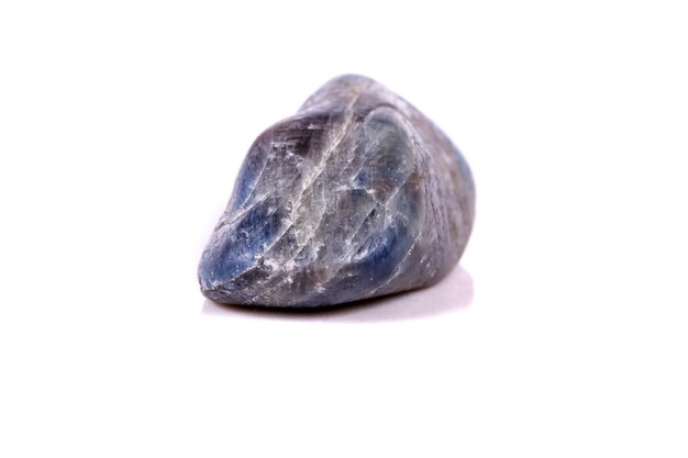 Macro mineral stone sapphire on white background