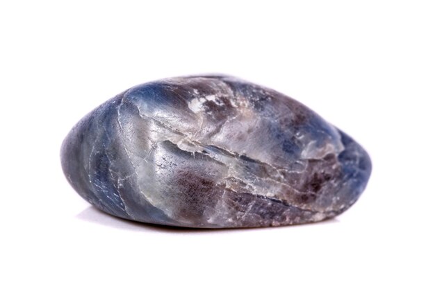 Macro mineral stone sapphire on white background