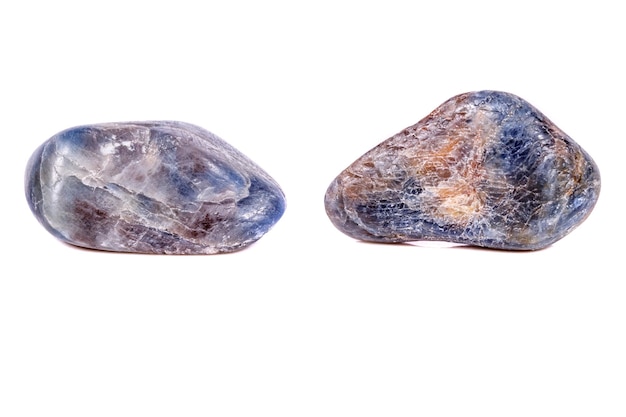 Macro mineral stone sapphire on white background