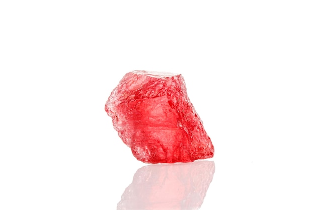 Macro mineral stone spinel on a white background