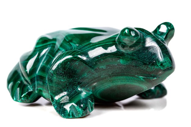 Macro mineral stone toad from malachite