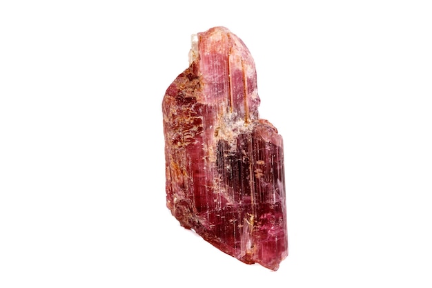 Macro mineral tourmaline stone on white background