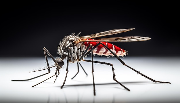 Macro mosquito isolated on white background generated by AI