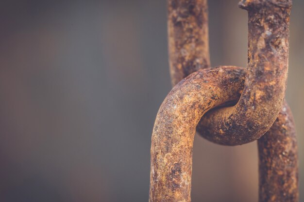 Macro Old and rusty chain