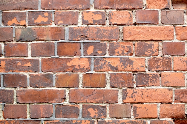 Macro-opname van de rode bakstenen muur.