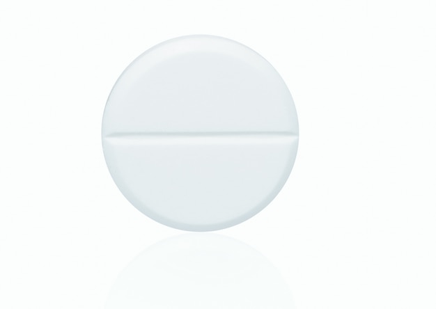 Macro-opname van witte kauwtabletten pil