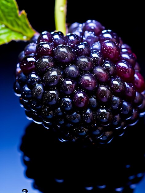 Foto una foto macro di un blackberry generative ai