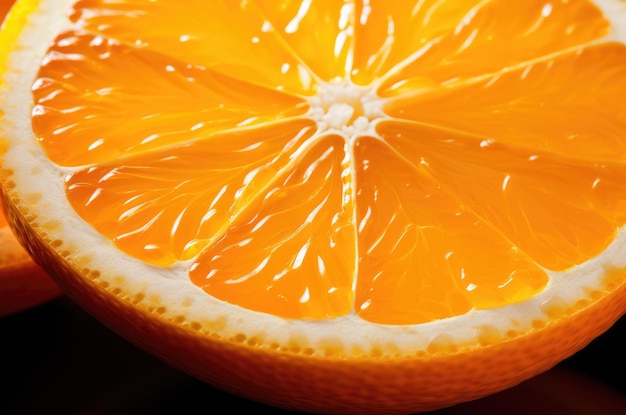 カットされたオレンジのマクロ写真