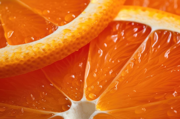 Macro photo of a cut orange